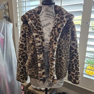 Leopard coat for a girl size 10